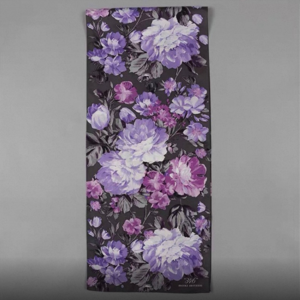 100% silk scarf floral purple